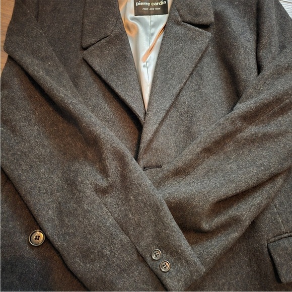 Pierre Cardin Charcoal Double-Breasted Trench Coat - Picture 7 of 7